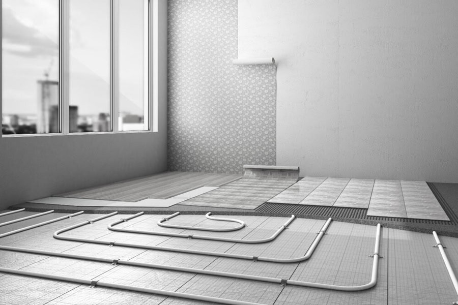 installing underfloor heating in a bathroom